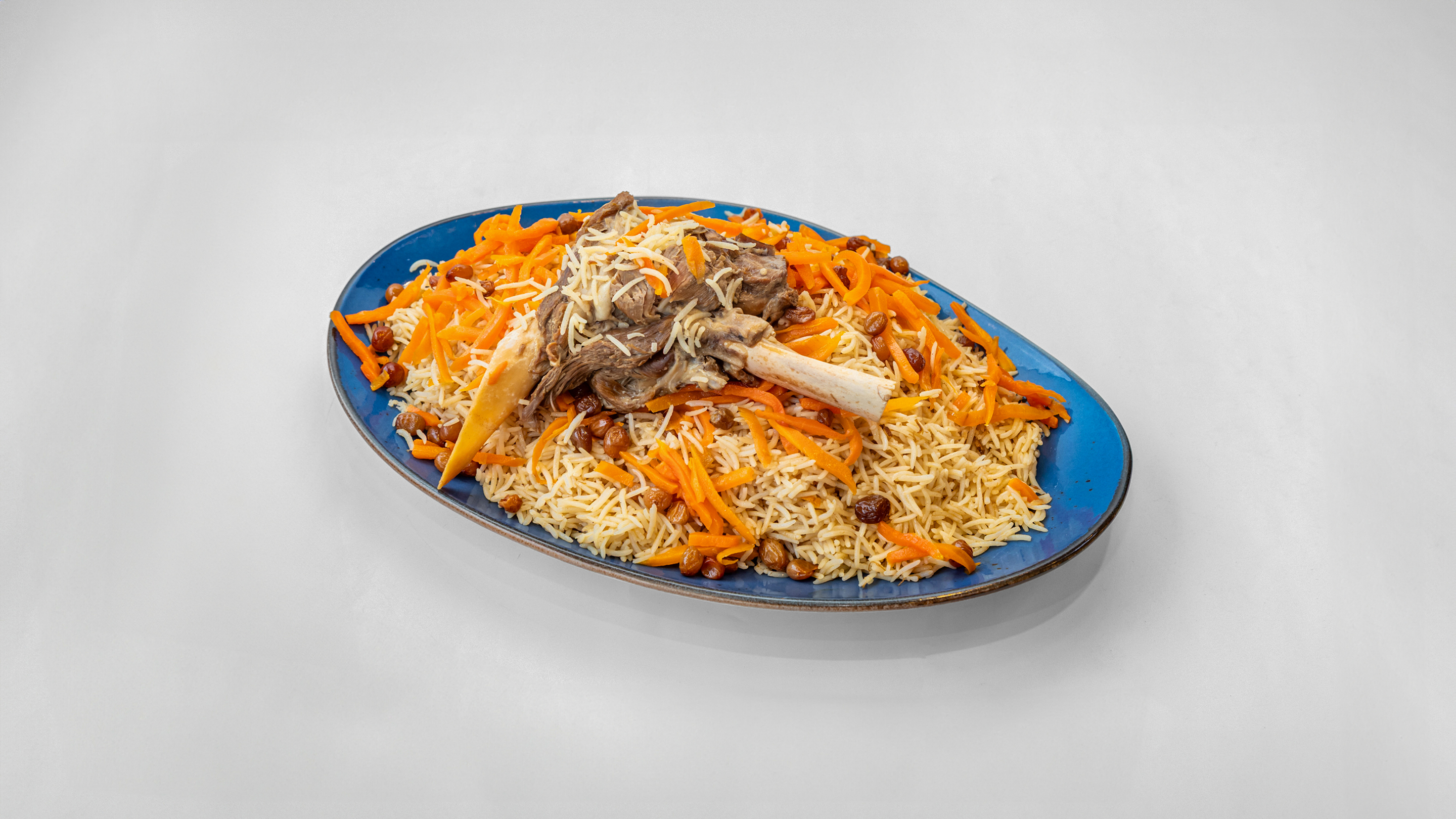 Kabuli pulao with lamb shank